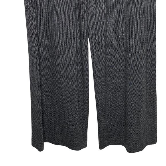 J Jill Womens Size XS Black Gray Ponte Pants Wide Leg Elastic Waist Herringbone - Picture 4 of 9